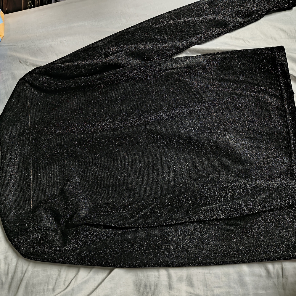 Black Shimmer Long Sleeve Top
